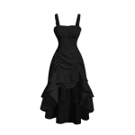 Black Smocked Midi Dress | Edubizzi
