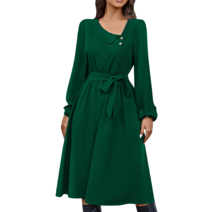 Emerald Green Collar Neck Long Sleeve Tie