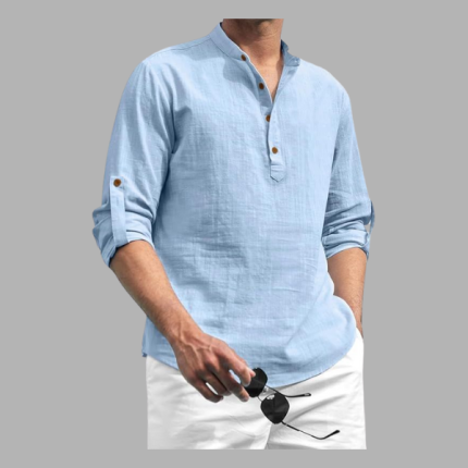 Cotton Linen Henley Shirt – Edubizzi